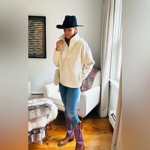 Dudley Stephens Cream Emerson Pullover Fleece